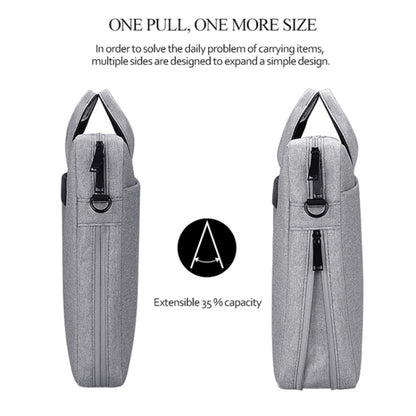 DJ06 Oxford Cloth Waterproof Wear-resistant Portable Expandable Laptop Bag for 15.6 inch Laptops, with Detachable Shoulder Strap(Black) by buy2fix