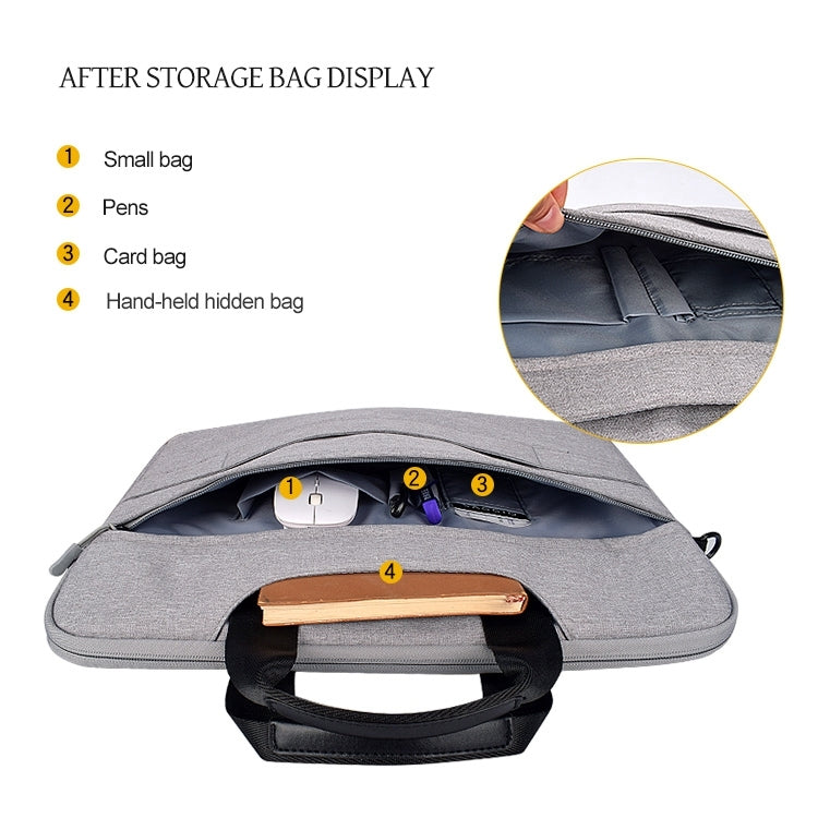 DJ08 Oxford Cloth Waterproof Wear-resistant Laptop Bag for 15.4 inch Laptops, with Concealed Handle & Luggage Tie Rod & Adjustable Shoulder Strap (Grey) by buy2fix