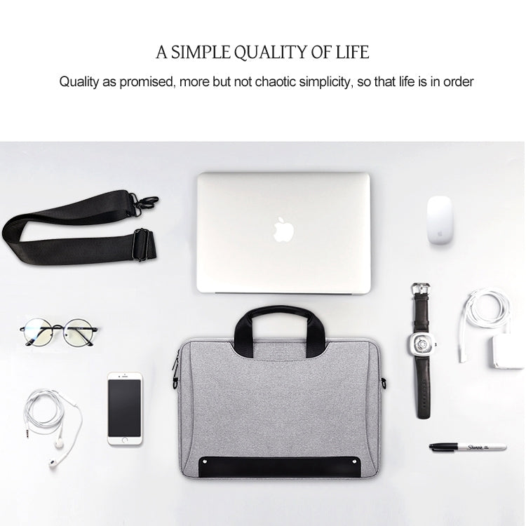 DJ08 Oxford Cloth Waterproof Wear-resistant Laptop Bag for 15.6 inch Laptops, with Concealed Handle & Luggage Tie Rod & Adjustable Shoulder Strap (Black) by buy2fix