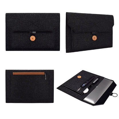 ND06 Multi-purpose Felt Button Laptop Inner Bag for 12.5 inch Laptop(Black) by buy2fix