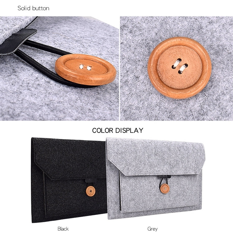ND06 Multi-purpose Felt Button Laptop Inner Bag for 12.5 inch Laptop(Grey) by buy2fix