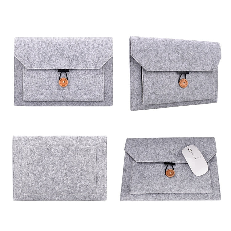 ND06 Multi-purpose Felt Button Laptop Inner Bag for 12.5 inch Laptop(Grey) by buy2fix