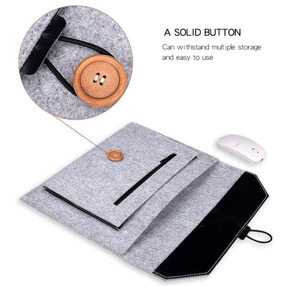 ND06 Multi-purpose Felt Button Laptop Inner Bag for 12.5 inch Laptop(Grey) by buy2fix