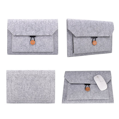 ND06 Multi-purpose Felt Button Laptop Inner Bag for 15.4 inch Laptop(Grey) by buy2fix
