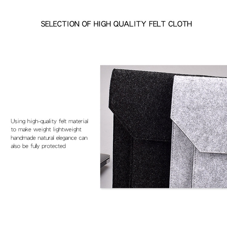 ND06 Multi-purpose Felt Button Laptop Inner Bag for 15.4 inch Laptop(Grey) by buy2fix