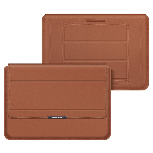 4 in 1 Universal Laptop Holder PU Waterproof Protection Wrist Laptop Bag, Size: 17 inch(Brown) - 15.6 - 17 inch by buy2fix | Online Shopping UK | buy2fix