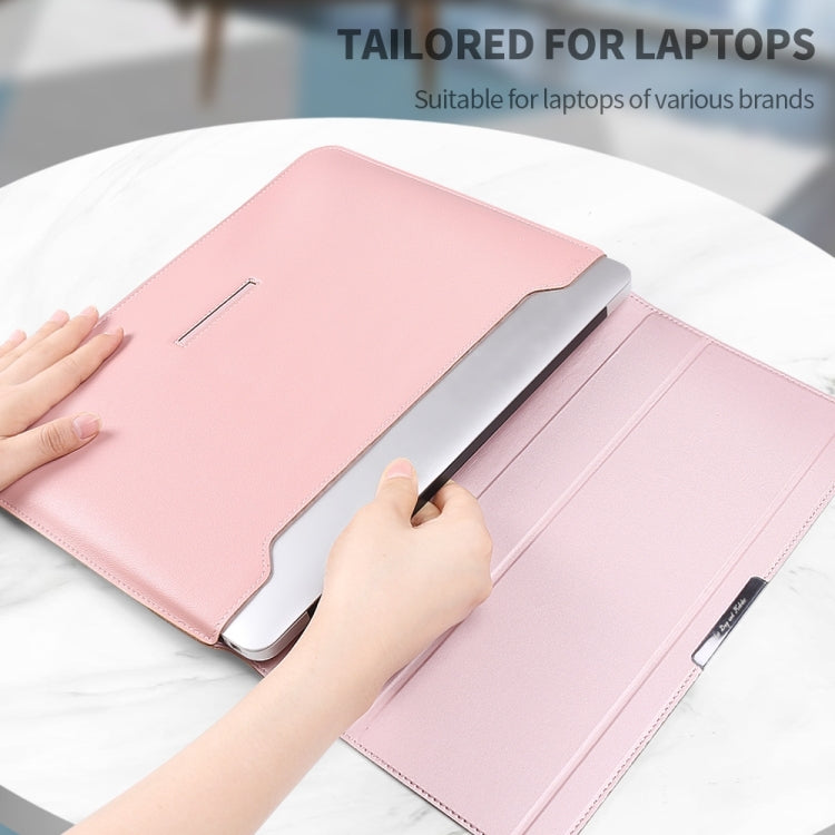 4 in 1 Universal Laptop Holder PU Waterproof Protection Wrist Laptop Bag, Size: 17 inch(Rose Gold) - 15.6 - 17 inch by buy2fix | Online Shopping UK | buy2fix