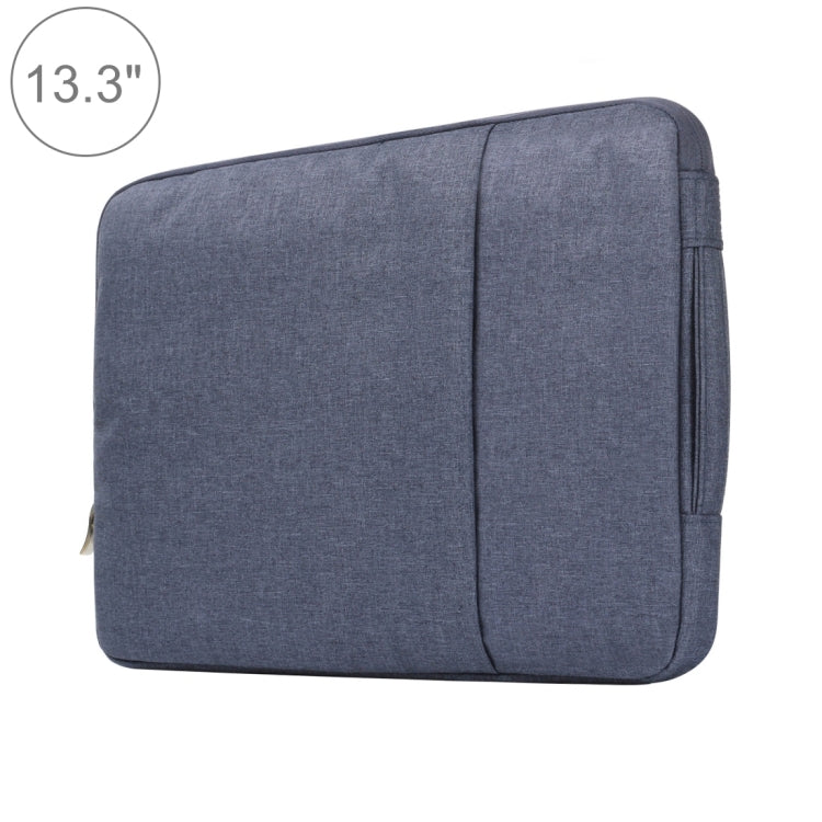 13.3 inch Universal Fashion Soft Laptop Denim Bags Portable Zipper Notebook Laptop Case Pouch for MacBook Air / Pro, Lenovo and other Laptops, Size: 35.5x26.5x2cm (Dark Blue) by buy2fix