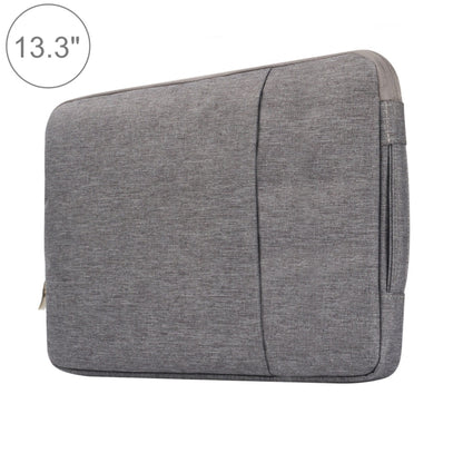 13.3 inch Universal Fashion Soft Laptop Denim Bags Portable Zipper Notebook Laptop Case Pouch for MacBook Air / Pro, Lenovo and other Laptops, Size: 35.5x26.5x2cm(Grey) by buy2fix