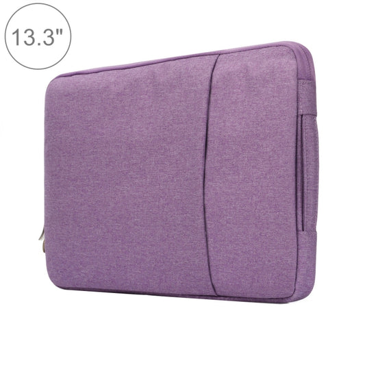 13.3 inch Universal Fashion Soft Laptop Denim Bags Portable Zipper Notebook Laptop Case Pouch for MacBook Air / Pro, Lenovo and other Laptops, Size: 35.5x26.5x2cm (Purple) by buy2fix