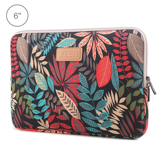 Lisen 6.0 inch Sleeve Case Colorful Leaves Zipper Briefcase Carrying Bag for Amazon Kindle(Black) by buy2fix