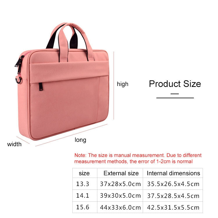 DJ03 Waterproof Anti-scratch Anti-theft One-shoulder Handbag for 14.1 inch Laptops, with Suitcase Belt(Pink) by buy2fix