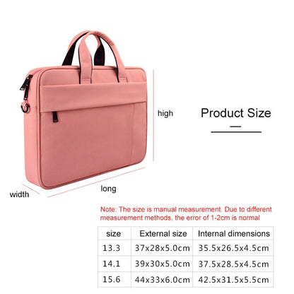 DJ03 Waterproof Anti-scratch Anti-theft One-shoulder Handbag for 14.1 inch Laptops, with Suitcase Belt(Pink) by buy2fix