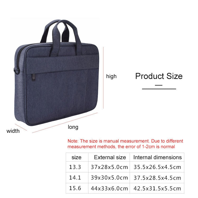 DJ03 Waterproof Anti-scratch Anti-theft One-shoulder Handbag for 14.1 inch Laptops, with Suitcase Belt(Navy Blue) by buy2fix