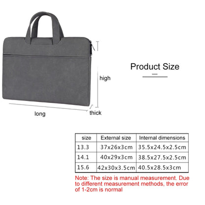 ST06 Waterproof PU Leather Zipper Hidden Portable Strap One-shoulder Handbag for 13.3 inch Laptops, with Suitcase Belt(Dark Gray) by buy2fix