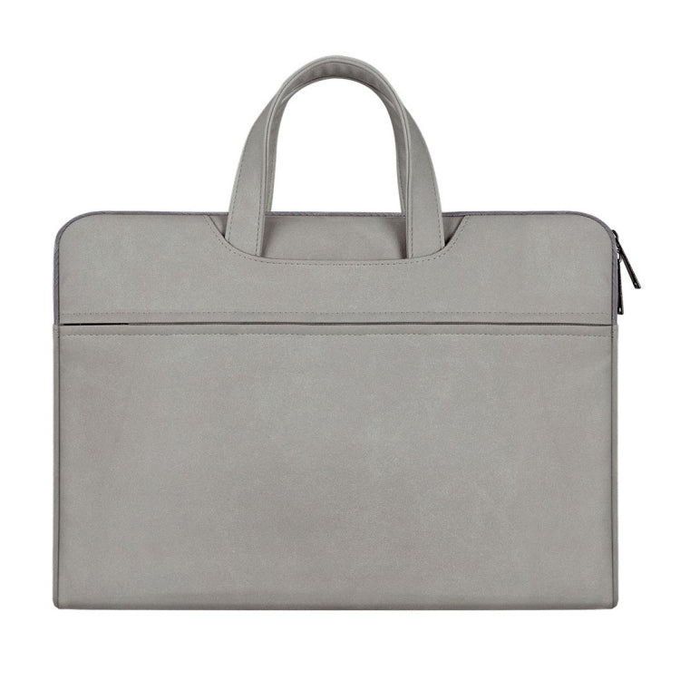 ST06 Waterproof PU Leather Zipper Hidden Portable Strap One-shoulder Handbag for 13.3 inch Laptops, with Suitcase Belt(Light Grey) by buy2fix