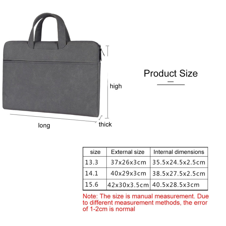ST06 Waterproof PU Leather Zipper Hidden Portable Strap One-shoulder Handbag for 15.6 inch Laptops, with Suitcase Belt (Dark Gray) by buy2fix