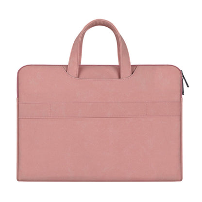 ST06 Waterproof PU Leather Zipper Hidden Portable Strap One-shoulder Handbag for 15.6 inch Laptops, with Suitcase Belt (Pink) by buy2fix