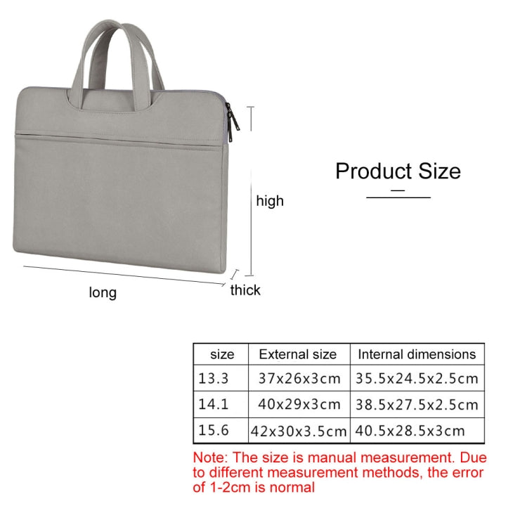 ST06 Waterproof PU Leather Zipper Hidden Portable Strap One-shoulder Handbag for 15.6 inch Laptops, with Suitcase Belt (Light Grey) by buy2fix