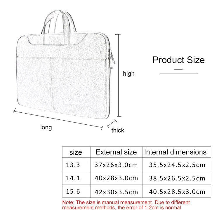ST06S Waterproof PU Leather Zipper Hidden Portable Strap One-shoulder Handbag for 13.3 inch Laptops, with Magic Stick & Suitcase Belt (Light Grey) by buy2fix