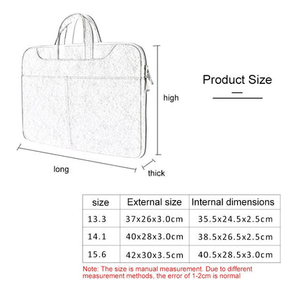 ST06S Waterproof PU Leather Zipper Hidden Portable Strap One-shoulder Handbag for 14.1 inch Laptops, with Magic Stick & Suitcase Belt(Dark Gray) by buy2fix