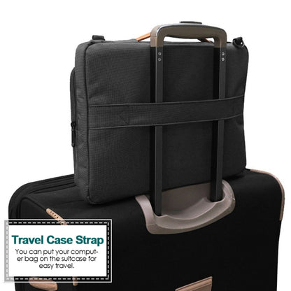 Nylon Waterproof Laptop Handbag Bag for 15-15.6 inch Laptops with Trunk Trolley Strap (Black) by buy2fix