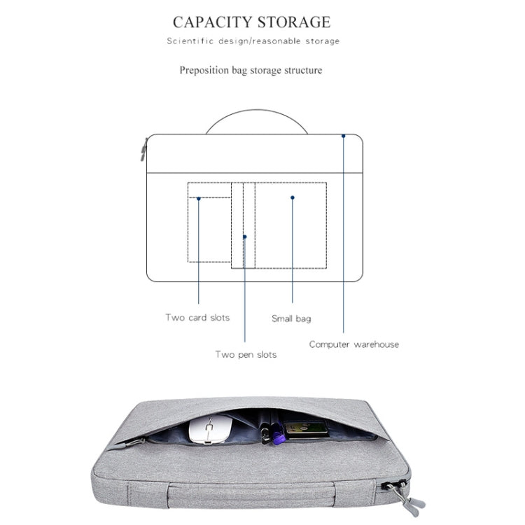 ND04 Oxford Cloth Waterproof Laptop Handbag for 13.3 inch Laptops, with Trunk Trolley Strap(Dark Gray) by buy2fix