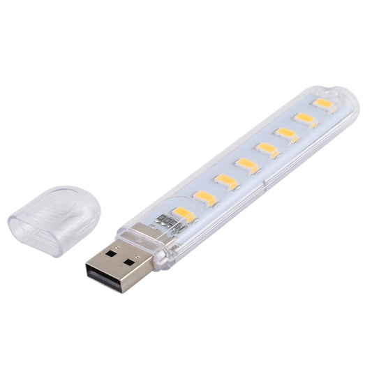 3W 8 LEDs 5730 SMD USB LED Book Light Portable Night Lamp, DC 5V (Warm White) - USB Light by buy2fix | Online Shopping UK | buy2fix