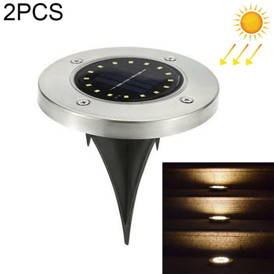 2 PCS 16 LEDs Solar Powered Buried Light Under Ground Lamp IP65 Waterproof Outdoor Garden Street Light (Warm White) - Buried Lights by buy2fix | Online Shopping UK | buy2fix