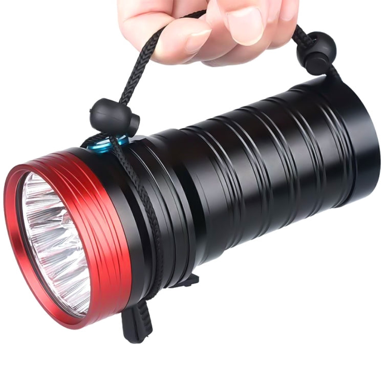 3 Gears, DB18 18xT6, Luminous Flux: 5400lm LED Flashlight, with 4 18650 Batteries (Red Black) - LED Flashlight by buy2fix | Online Shopping UK | buy2fix