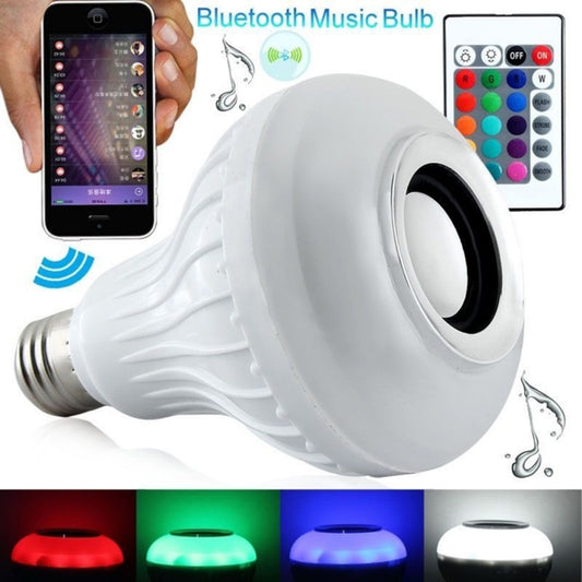 12W RGB LED Bluetooth Speaker Light, E27 Energy Saving Lamps with Remote Controller, AC 100-240V - Smart Light Bulbs by buy2fix | Online Shopping UK | buy2fix