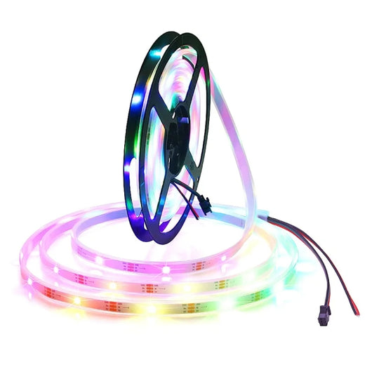 WS2812B RGB Light 5050 SMD LED Casing Waterproof Rope Light, 30 LED/m, DC 12V, Length: 5m