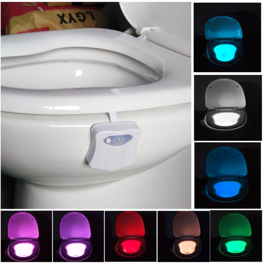 8 Colors Indoor Lighting Night Lights Motion Sensor LED Toilet Seat Cover Lightbowl Light Lamp