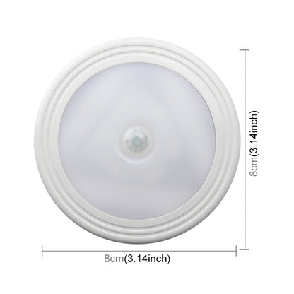 0.3W White Light Round Shape LED PIR Sensor Light , 6 LEDs 30 LM SMD-3528 for Cabinets - Sensor LED Lights by buy2fix | Online Shopping UK | buy2fix