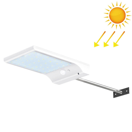 3.8W 48 Two-color LEDs Outdoor Waterproof Solar Wall Light Sensor Garden Light Street Light with Pole, Luminous Flux: 450lm(White)