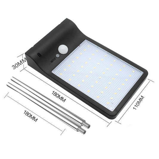 3.8W 48 Two-color LEDs Outdoor Waterproof Solar Wall Light Sensor Garden Light Street Light with Pole, Luminous Flux: 450lm(White) - Solar Lights by buy2fix | Online Shopping UK | buy2fix