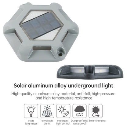 6 LEDs Outdoor Waterproof Aluminum Alloy High Compression Solar Buried Light Road Lighting Lamp, Color Temperature: 6000K (Black White Light) - Buried Lights by buy2fix | Online Shopping UK | buy2fix