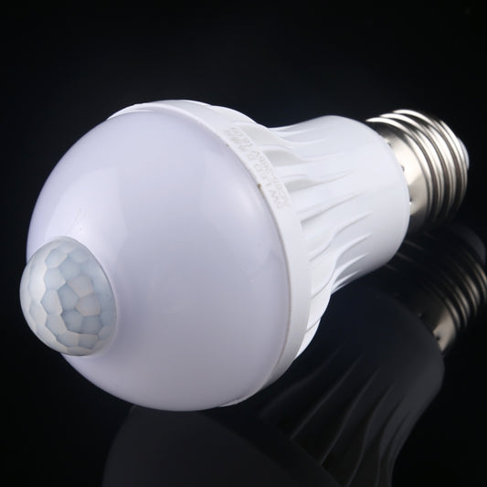 E27 5W 12 LEDs SMD 5730 300LM Infrared Motion Sensor LED Light Bulb, Sensor Distance: 4-6m, AC 220V(White Light) - Sensor LED Lights by buy2fix | Online Shopping UK | buy2fix
