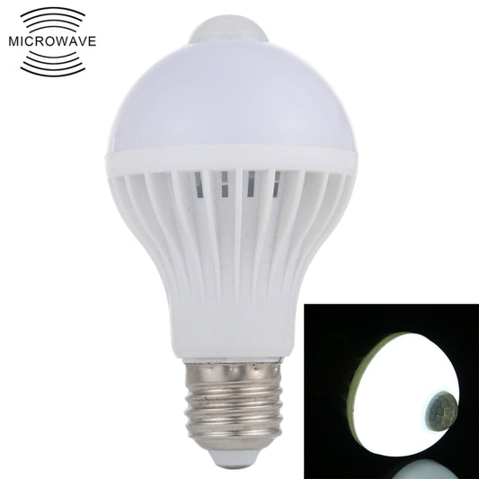 E27 7W 16 LEDs SMD 5730 450LM Infrared Motion Sensor LED Light Bulb, Sensor Distance: 4-6m, AC 220V(White Light) - Sensor LED Lights by buy2fix | Online Shopping UK | buy2fix