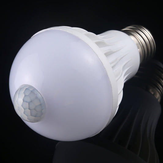 E27 7W 16 LEDs SMD 5730 450LM Infrared Motion Sensor LED Light Bulb, Sensor Distance: 4-6m, AC 220V(White Light) - Sensor LED Lights by buy2fix | Online Shopping UK | buy2fix
