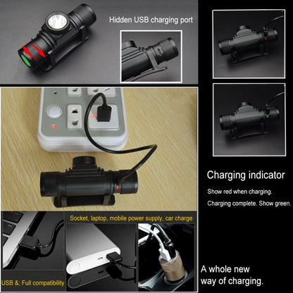 D10 5W XML-2 IPX6 Waterproof Headband Light, 1200 LM USB Charging Adjustable Outdoor LED Headlight - Headlamp by buy2fix | Online Shopping UK | buy2fix