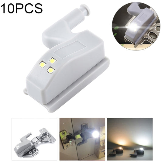 10 PCS 0.3W Universal Inner Hinge LED Sensor lamp Cupboard 3 LEDs Night light Auto ON/OFF Bulb(White Light) - Sensor LED Lights by buy2fix | Online Shopping UK | buy2fix
