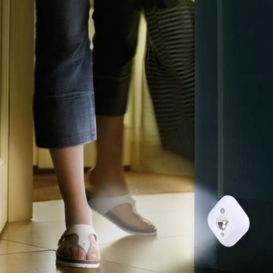 White Light Mini Human Body Motion Induction Ceiling Night Light , Porch Wall Lamps for Cabinets / Bedroom / Bathroom / Living Room, Sensor Distance: 2-3m(White) - Sensor LED Lights by buy2fix | Online Shopping UK | buy2fix