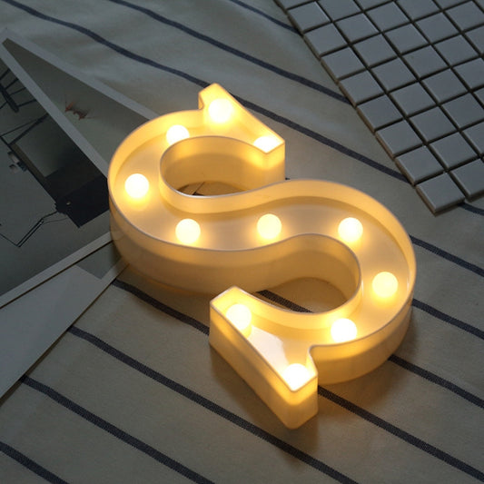 Alphabet S English Letter Shape Decorative Light, Dry Battery Powered Warm White Standing Hanging LED Holiday Light - Holiday Lights by buy2fix | Online Shopping UK | buy2fix
