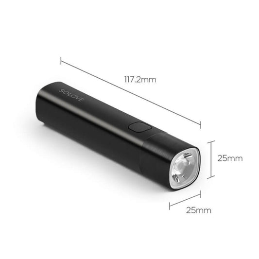 Original Xiaomi Youpin SOLOVE LED Flashlight 3000mAh USB Multi-function Portable Lighting(Black) - LED Flashlight by Xiaomi | Online Shopping UK | buy2fix