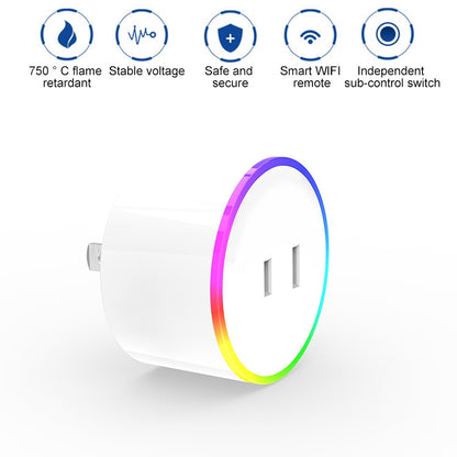 10A RGB Scene Light WiFi Remote Control Smart Socket Works with Alexa & Google Home & IFTTT, AC 100-240V, JP Plug - Smart Socket by buy2fix | Online Shopping UK | buy2fix