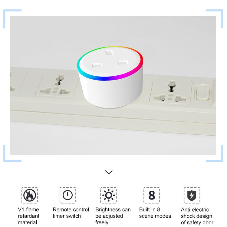 10A RGB Scene Light WiFi Remote Control Smart Socket Works with Alexa & Google Home, AC 220-240V, UK Plug - Smart Socket by buy2fix | Online Shopping UK | buy2fix