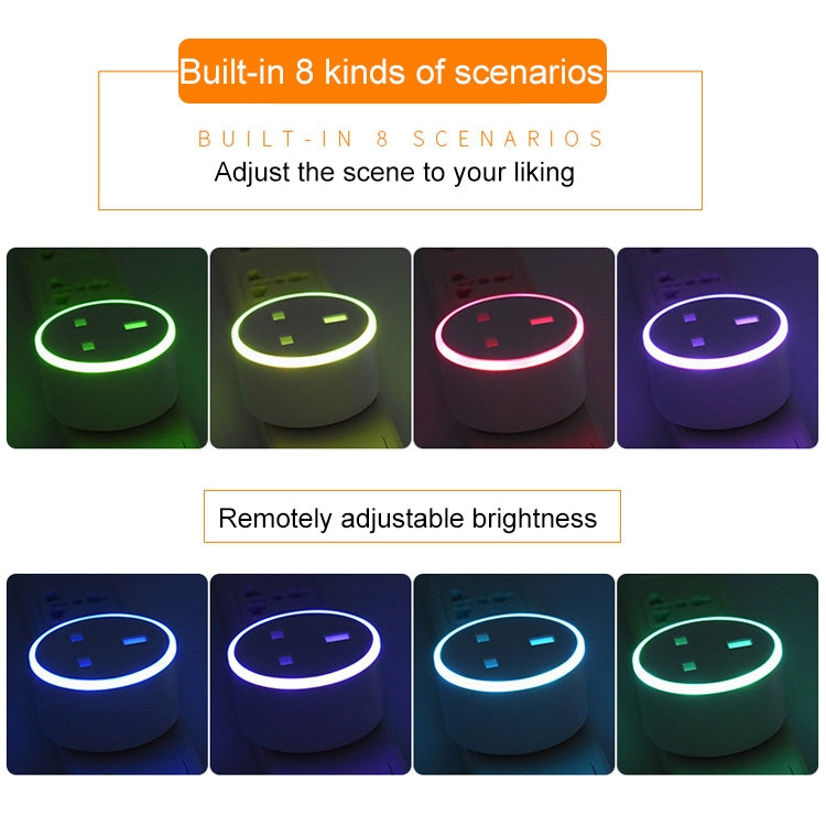 10A RGB Scene Light WiFi Remote Control Smart Socket Works with Alexa & Google Home, AC 220-240V, UK Plug - Smart Socket by buy2fix | Online Shopping UK | buy2fix
