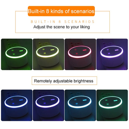 10A RGB Scene Light WiFi Remote Control Smart Socket Works with Alexa & Google Home, AC 220-240V, UK Plug - Smart Socket by buy2fix | Online Shopping UK | buy2fix