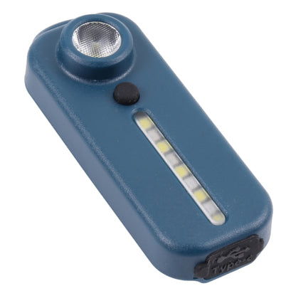 W-014 6 Lamp Beads USB-C / Type-C Rechargeable Red and Blue Warning Bicycle Tail Light by buy2fix